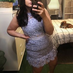 Pink Lily Boutique Periwinkle Cut-out Midi Dress